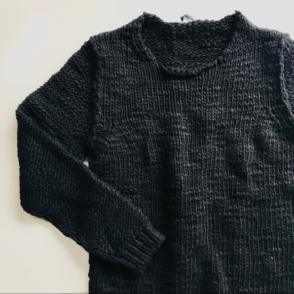 Takeshy Kurosawa Sweaters - Takeshy Kurosawa WOOL blend chunky black sweater